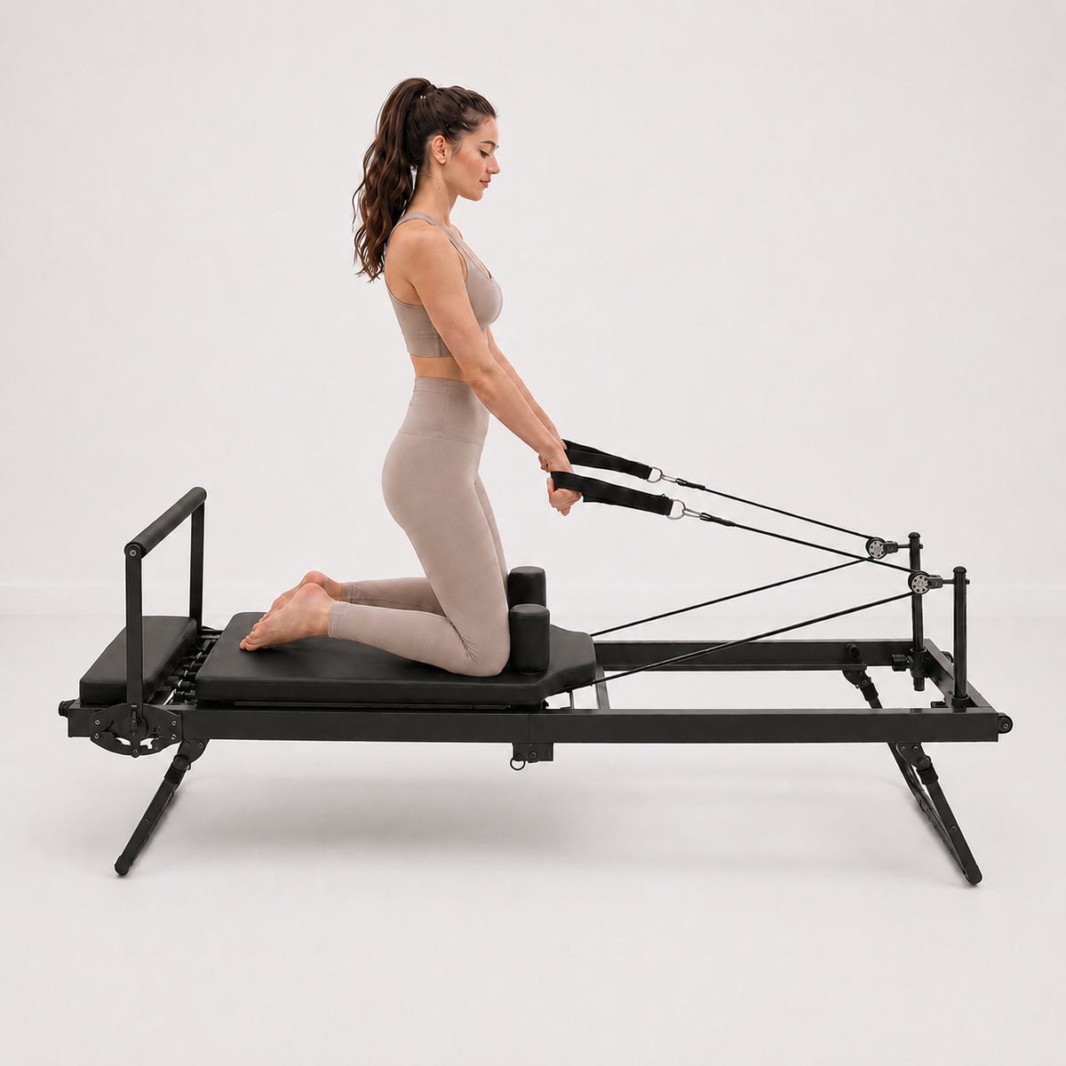 Reformer Pilates pliable Aluminium — Noir