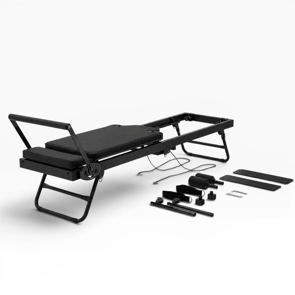 Reformer Pilates pliable Aluminium — Noir