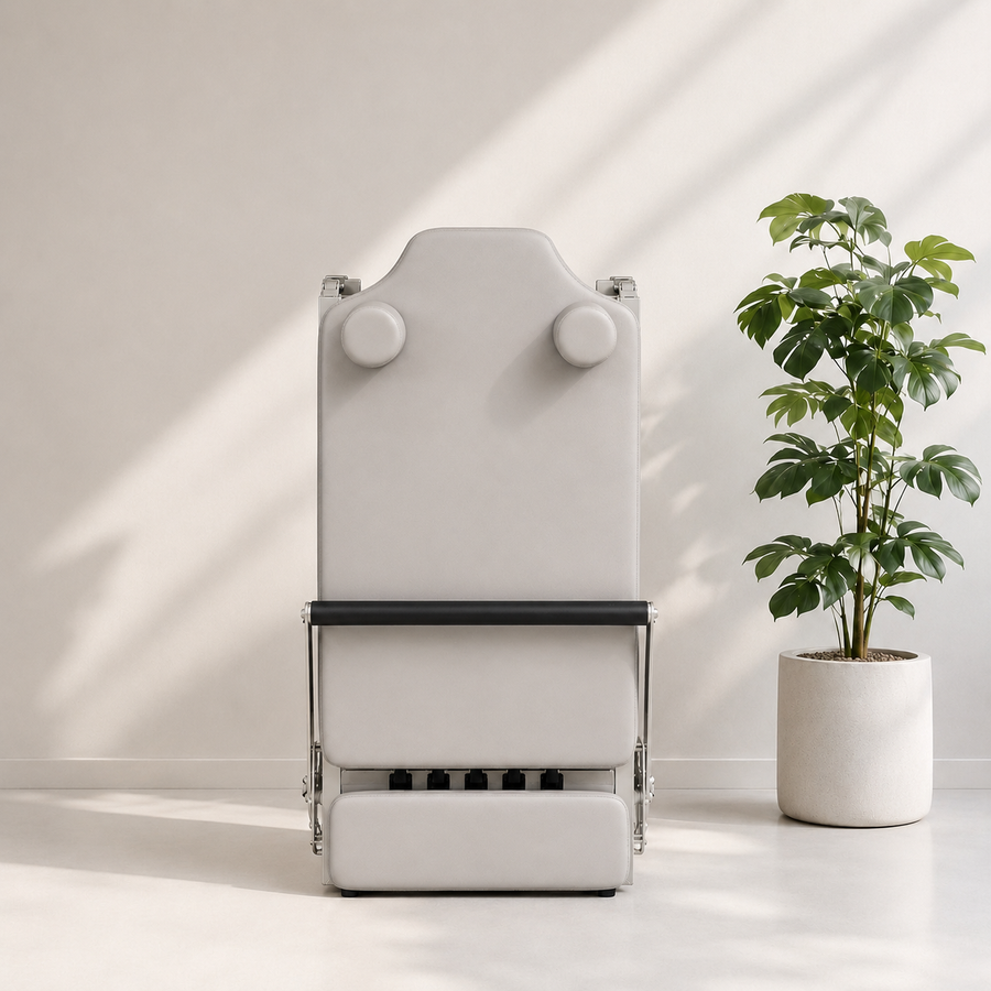Reformer Pilates pliable Aluminium — Gris