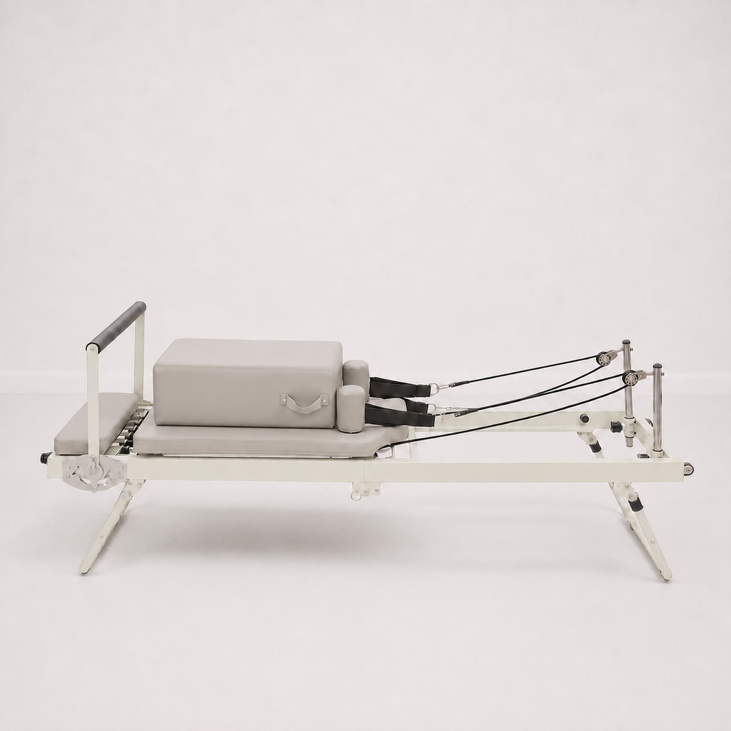 Reformer Pilates pliable Aluminium — Gris