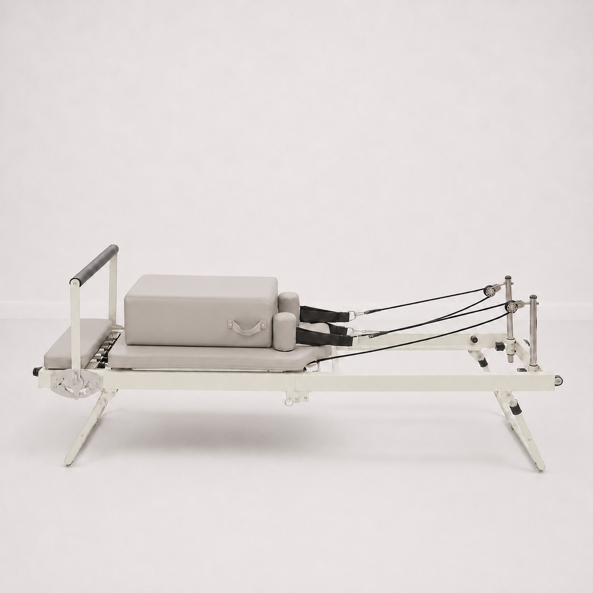 Reformer Pilates pliable Aluminium — Gris
