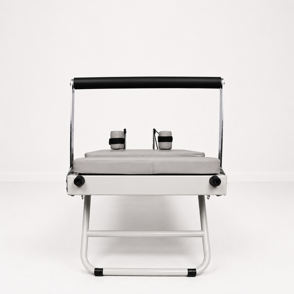 Reformer Pilates pliable Aluminium — Gris
