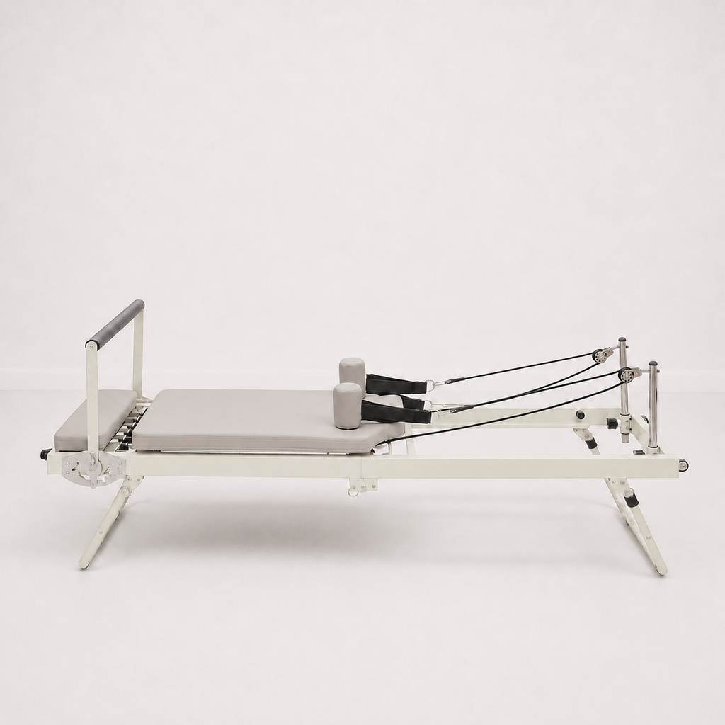 Reformer Pilates pliable Aluminium — Gris