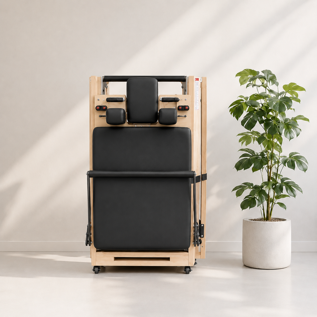 Reformer Pilates Pliable en Chêne — Noir