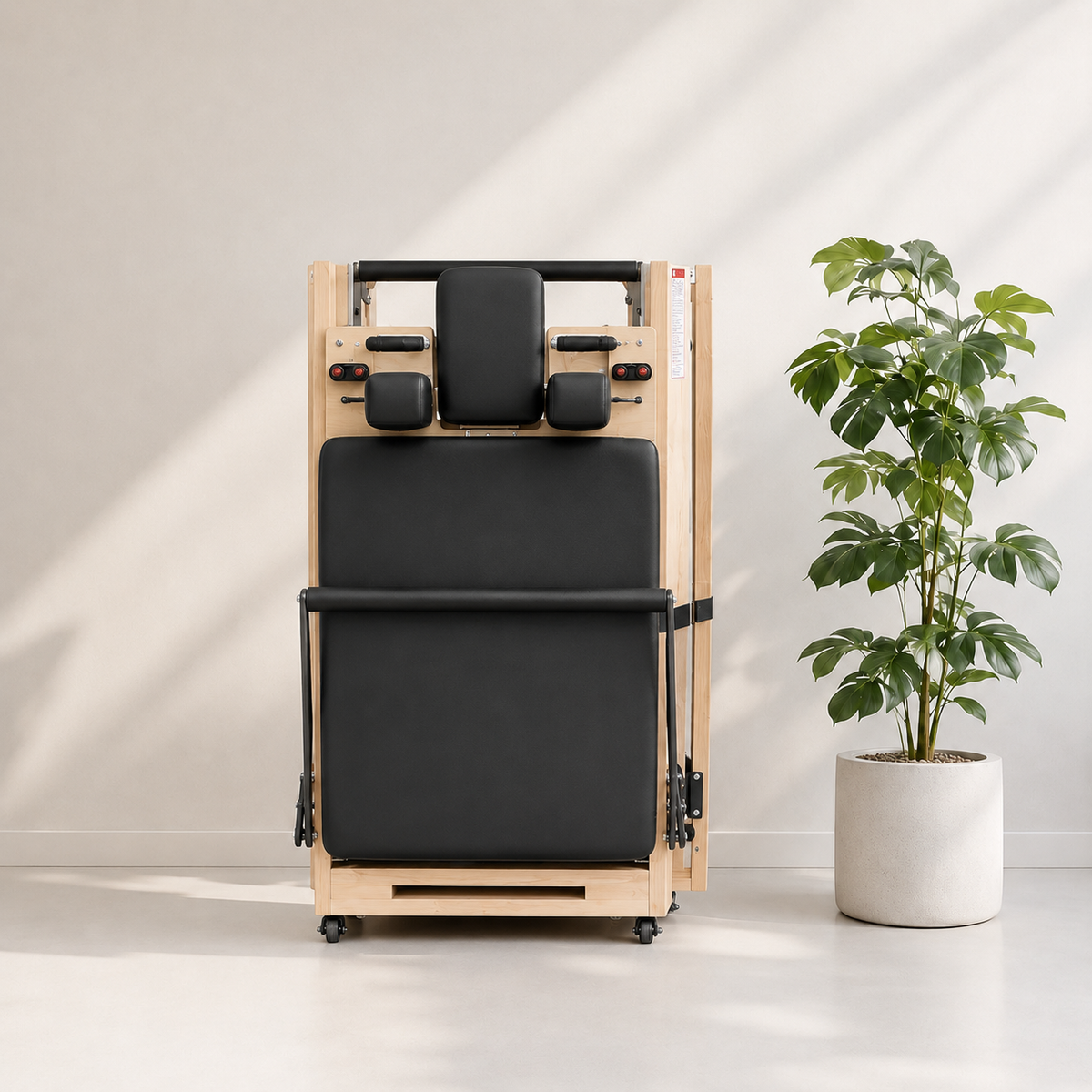 Reformer Pilates Pliable en Chêne — Noir
