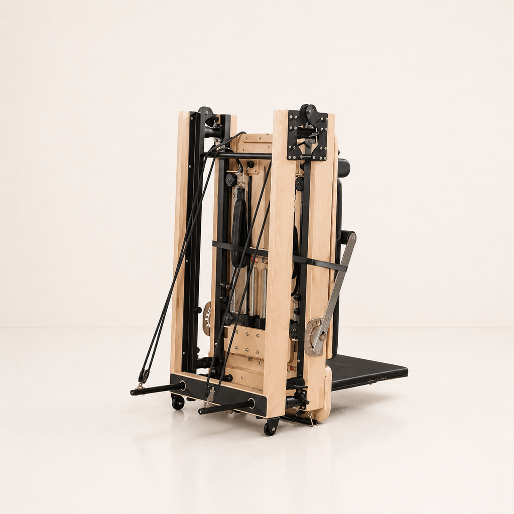 Reformer Pilates Pliable en Chêne — Noir