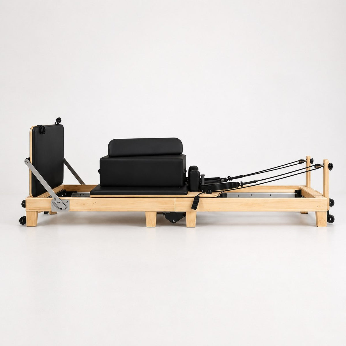 Reformer Pilates pliable en Bois massif — Noir