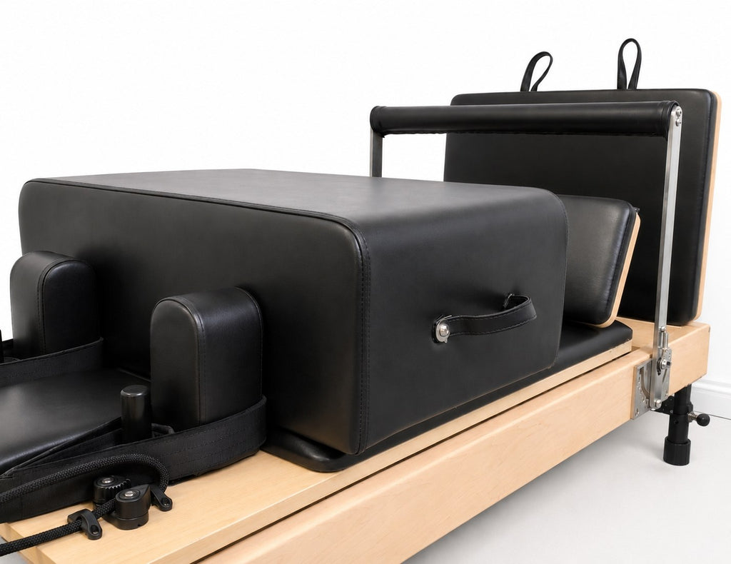Reformer Pilates pliable en Bois massif — Noir