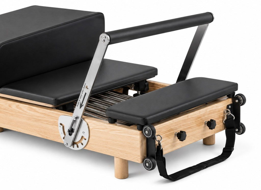 Reformer Pilates pliable en Bois massif — Noir