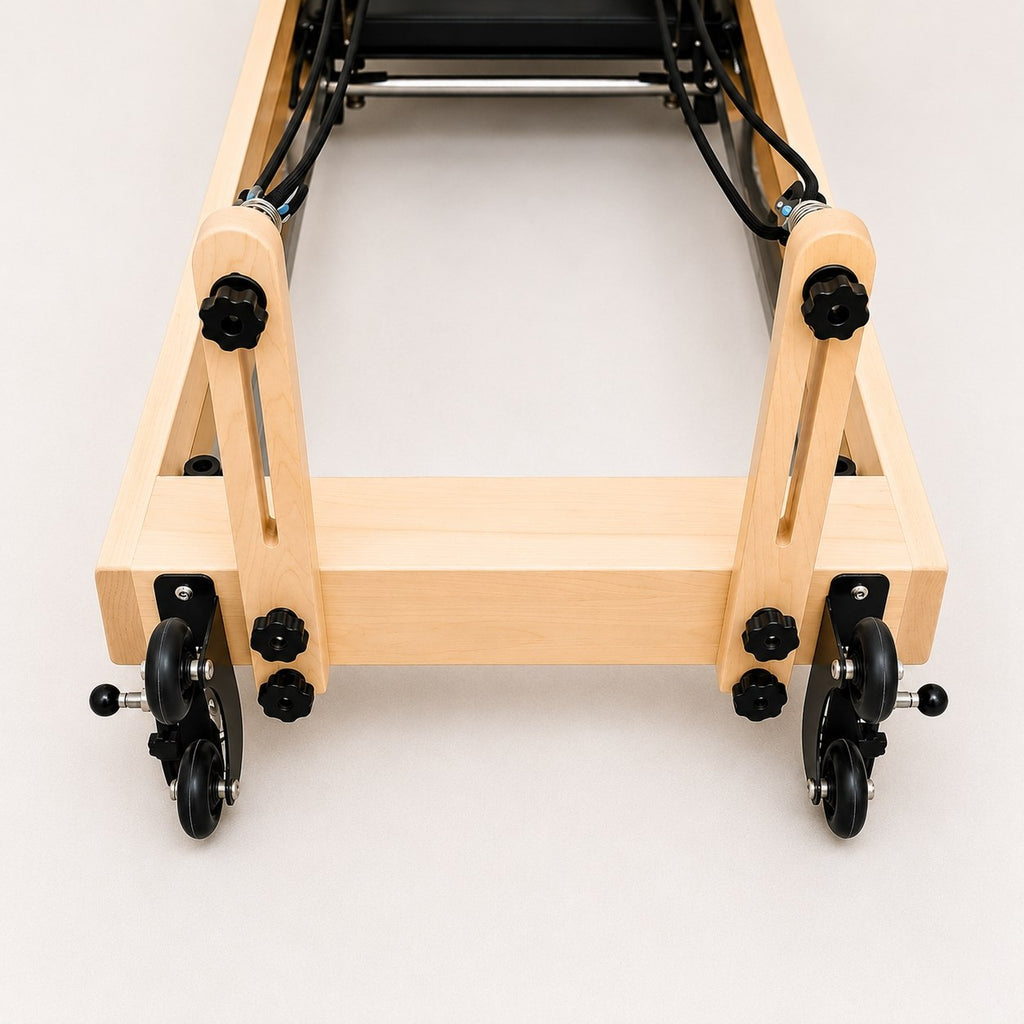 Reformer Pilates pliable en Bois massif — Noir