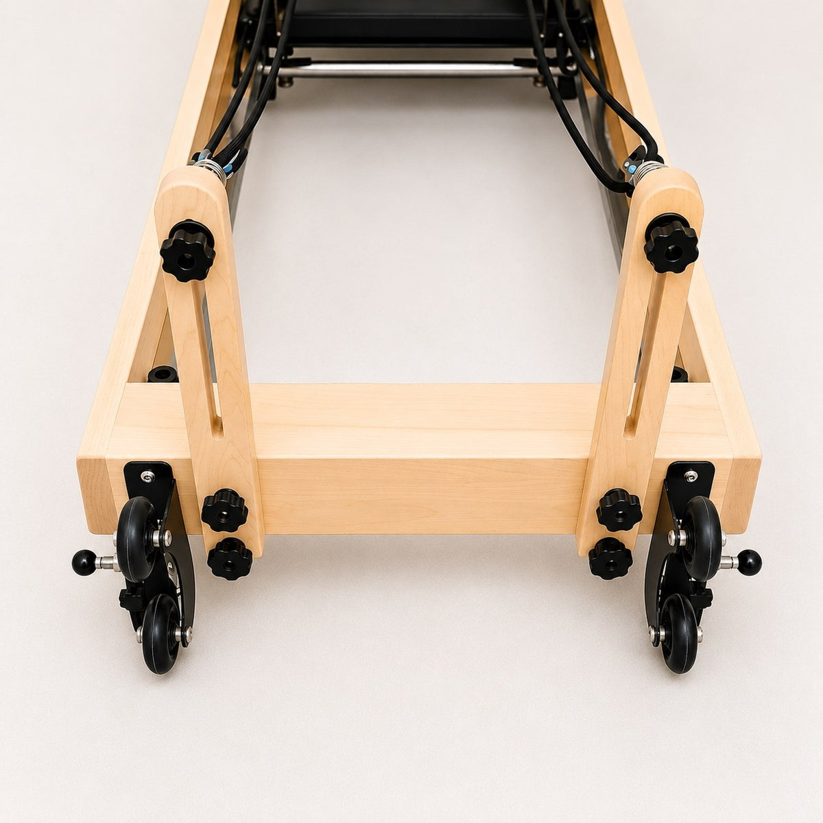 Reformer Pilates pliable en Bois massif — Noir