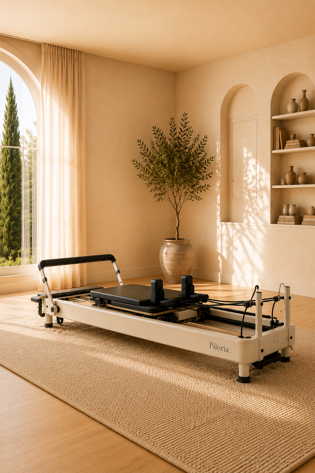 Reformer Pilates Piloria installé dans un salon