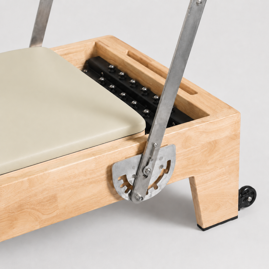 Reformer Pilates fixe en chêne beige — Piloria Classic