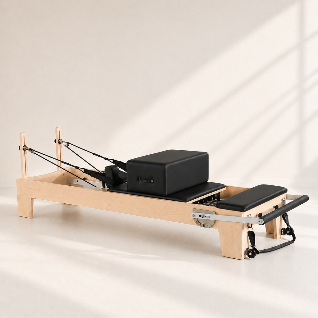 Reformer Pilates fixe en chêne Noir — Piloria Classic
