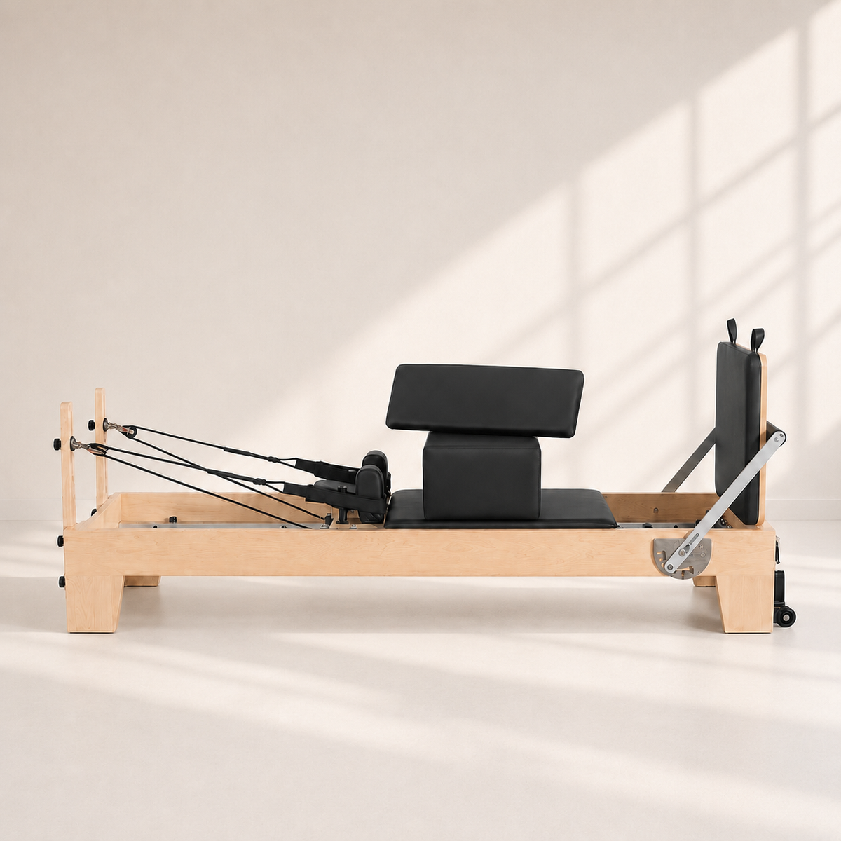 Reformer Pilates fixe en chêne Noir — Piloria Classic