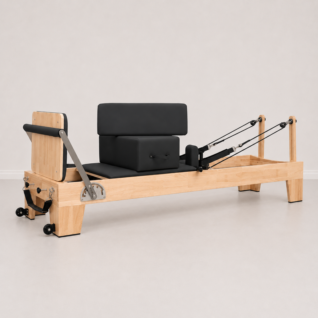 Reformer Pilates fixe en chêne Noir — Piloria Classic