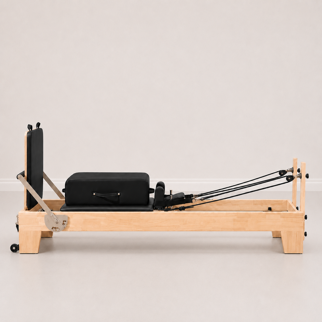 Reformer Pilates fixe en chêne Noir — Piloria Classic