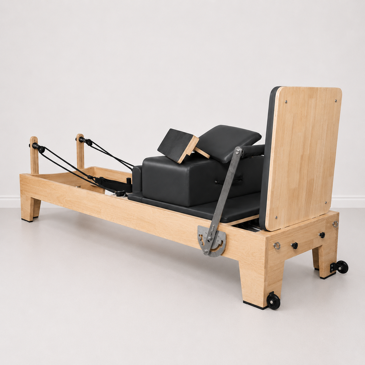 Reformer Pilates fixe en chêne Noir — Piloria Classic