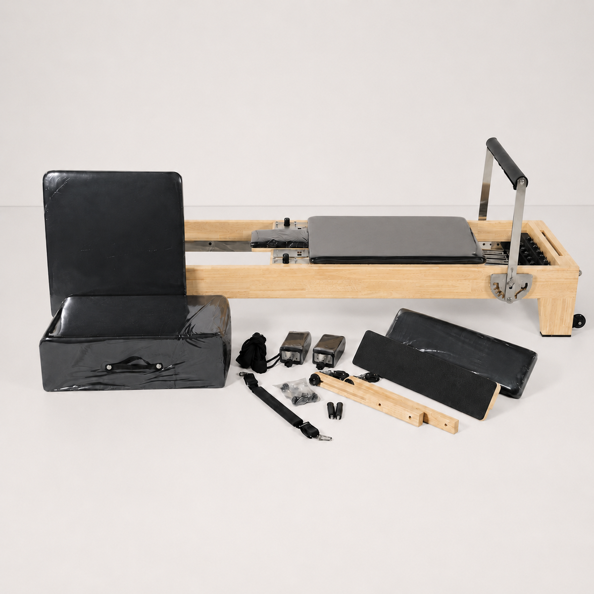 Reformer Pilates fixe en chêne Noir — Piloria Classic